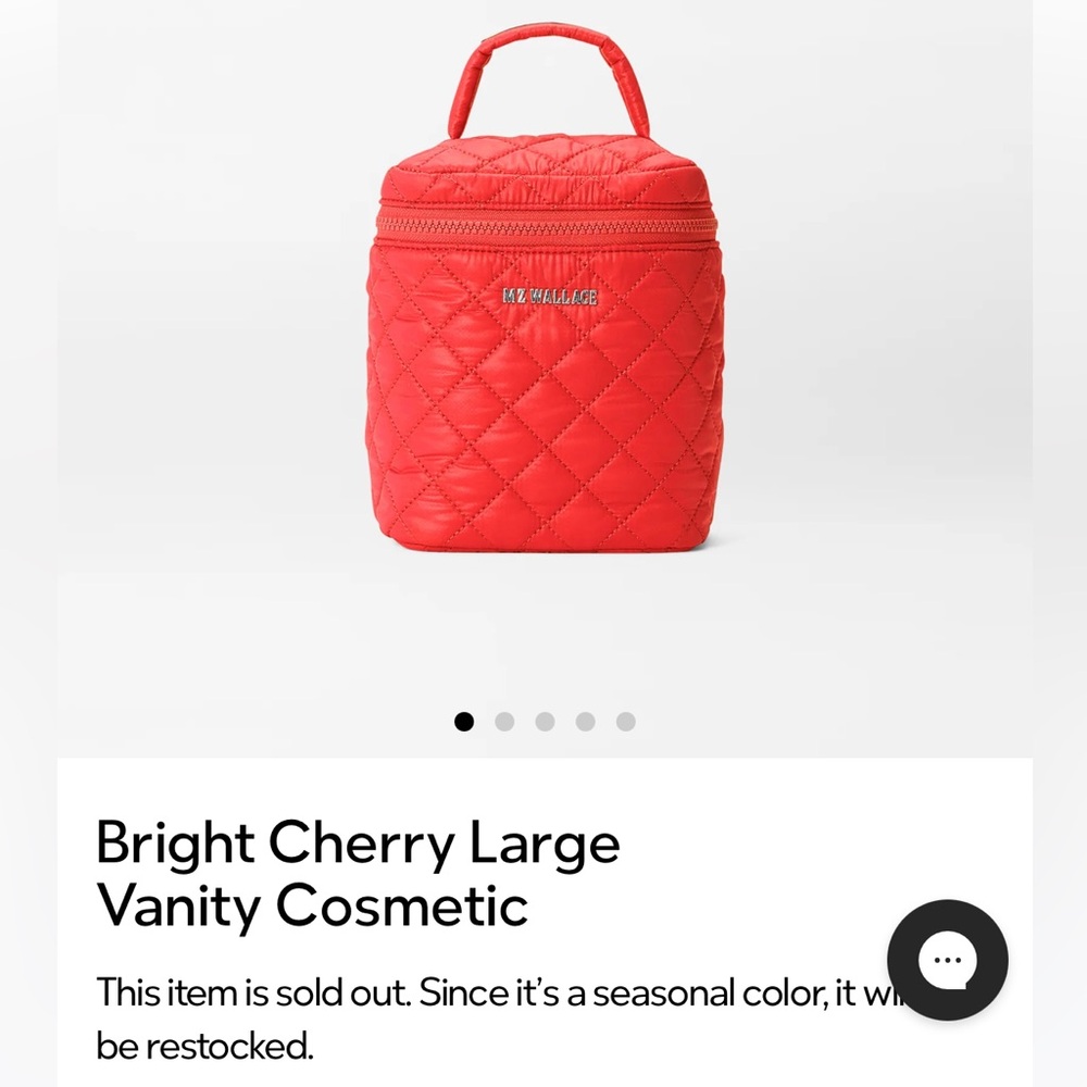 MZ Wallace Cherry Quilted Cosmetic Bag